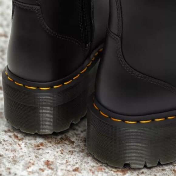 Dr. Martens Smooth Leather Platform Boots | Black | Lace-Up | Like New - Picture 5 of 6